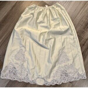 VTG Janet Reger Slip Skirt Womens Light Green Grannycore Lace M made in england